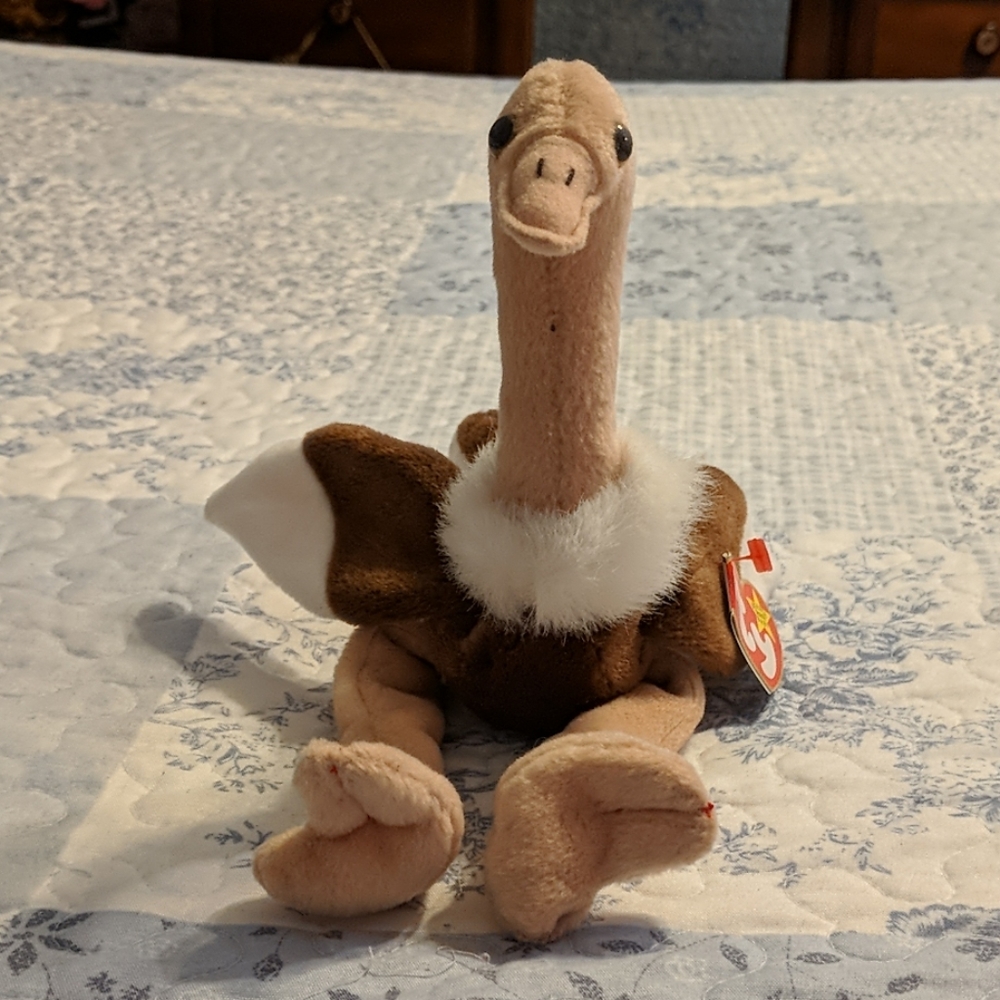 💖💜 Stretch the ostrich Ty beanie baby.